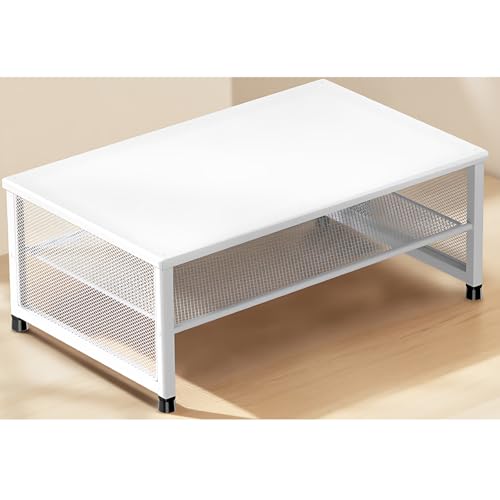 ECOLOVI 2-Tier Computer Monitor Stand Riser, Printer & Laptop Stand, Office Desk Accessories, Workspace Desk Organizer for Home Office Supplies, White - color: White, size: 2-Tier