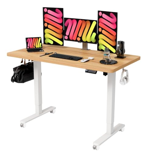 Monomi Electric Standing Desk, 47.2 inches Height Adjustable Desk, Natural - color: Natural, size: 48x24