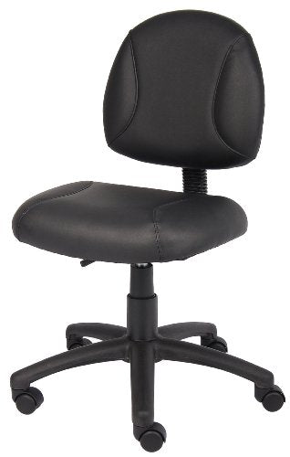 Boss Office Products Posture Task Chair Without Arms in Black, Low-Back (B305)