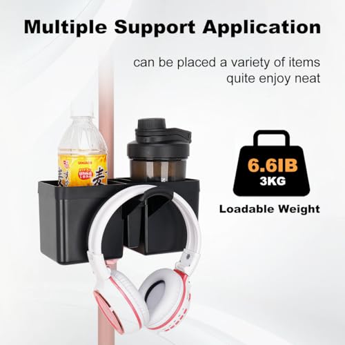 Koolehaoda Mic Stand Dual Cup Holder with Headset Hanger - Universal Clamp - size: Cup Holder