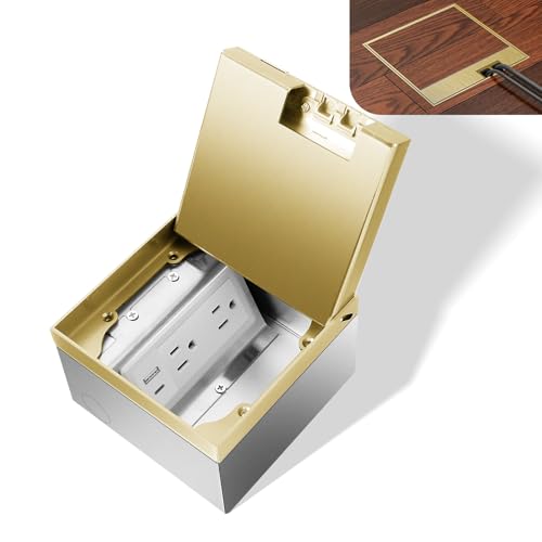Recessed Flat Hidden Socket Kit with Recessed Duplex 15A and 5V 2.4A 1 USB-A Ports &1 USB-C Port USB Charging Ports.Corrosive Resistant Hardware,Brass - color: Brass, size: Hidden single-row insert (1.5A USB)