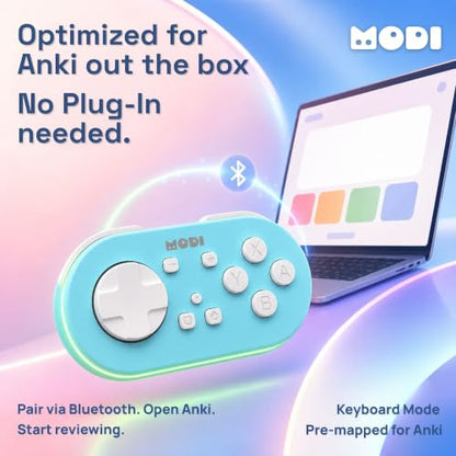 Modi Anki Remote | Fully Customizable | No Setup Needed | Compatible with Mac, Windows, iOS, Android | 16 Hour Battery Life | Anki Remote Clicker | Quizlet Compatible | Blue - color: Blue