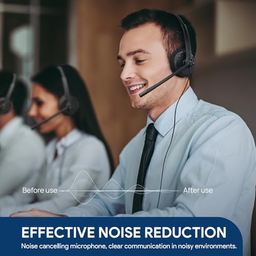 Yealink UH34 Lite Wired Headset,USB-A, Noise Canceling Mic,in-Line Controls - color: Dual-Ear (Foam Earpads), size: USB-A (1 Pack)