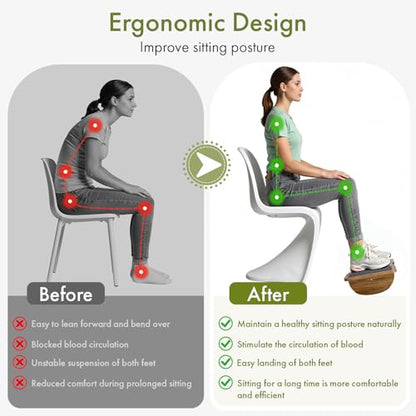 Ergonomic Wooden Foot Rest for Under Desk at Work - size: Single Layer