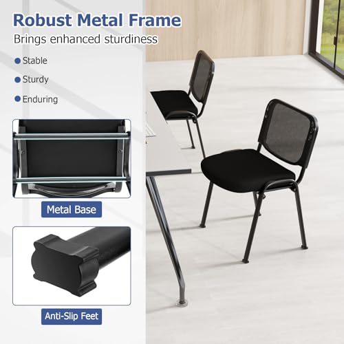 GIANTEX 5-Pack Stackable Waiting Room Chairs, Guest Reception Chair, Black