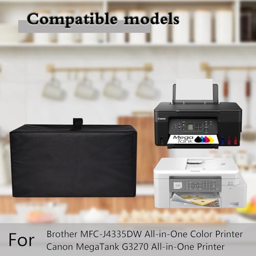 Printer Dust Cover Anti-Static Heavy Duty Nylon Fabric with Handle Foldable - color: Black