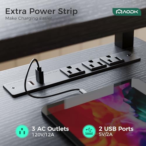 AODK 63 Inch Electric Standing Desk with Drawers & Keyboard Tray, Black - color: Black, size: 63 Inch