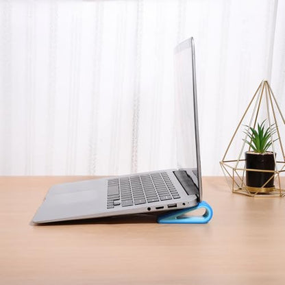 OSALADI 4pcs Laptop Cooling Stand Adjustable Height Notebook Riser for Desk Use, Blue and White Ventilated Holder for Enhanced Laptop Ventilation and Ergonomic Workspace