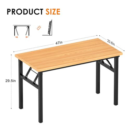 Need Office Computer Desk - 47.2L Sturdy and Heavy Duty Folding Laptop Table,Writing Table/Home Office Desk/Sewing Table,No Assembly Required (Teak Color) AC5BB12060 | Black Frame Writing Gaming Work Table/Foldable Home Office Desk/Sewing Table, No Assemb