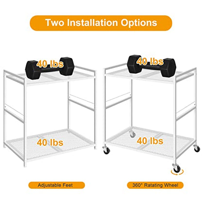 Computer Tower Stand with Wheels, Metal PC Stand for Floor Carpet, White - color: White