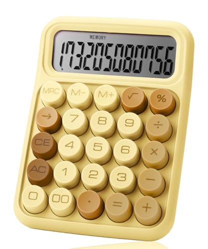 Mr. Pen- Mechanical Switch Calculator, 12 Digit Large LCD Display | Beach Sand with Big Buttons, Mechanical Switch Calculator for Home, School, Office - color: Cool Brown