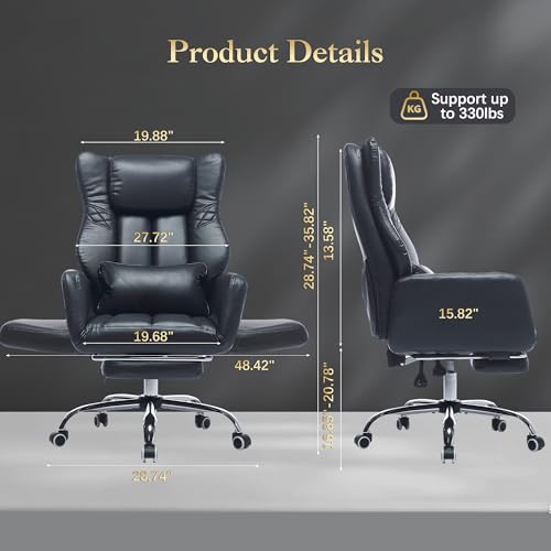 High Back Criss Cross Office Chair with Foot Rest & Flip Armrests | Big and Tall Criss Cross Gaming Chair, PU Leather Ergonomic Home office Computer Desk Chair, 155°Reclining with Lumbar Pillow - color: Black