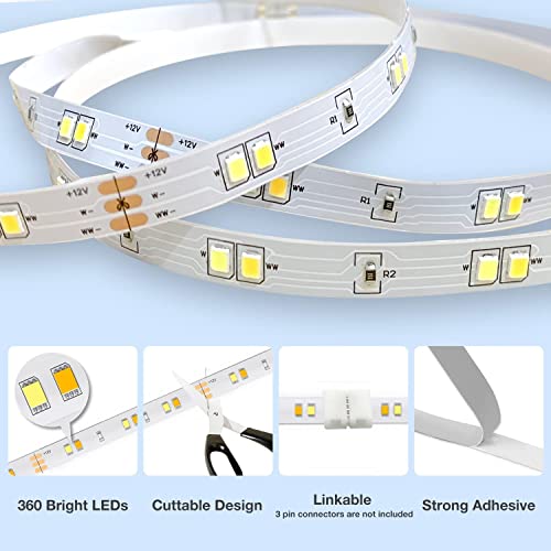 DAYBETTER Under Cabinet Lights, 6 PCS Under Cabinet Lighting with Remote, Dimmable LED Strip Lights for Bedroom, LED Lights for Kitchen Cabinet, Counter Shelf 2700K-6500K Warm to Daylight White, 9.8ft - size: 9.8ft