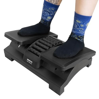 Mount-It! Foot Rest Under Desk, Dual Independent Pedals, Roller & Tilt