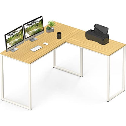 SHW Mission 48 x 48 L-Shape Home Office Computer Desk, Oak - color: Oak, size: 48-Inch L-Shaped