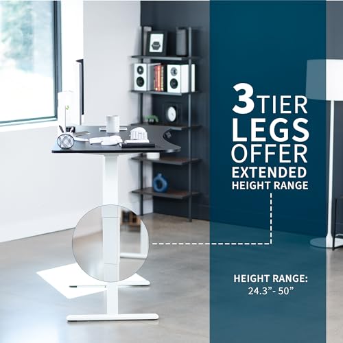 VIVO Black 63 x 32 in Standing Desk, DESK-KIT-2W1B - color: Black Top / White Frame, size: 63 x 32