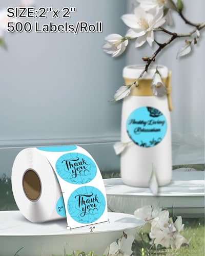 iEager 2 Inch Round Thermal Labels, Blue Circle Thermal Printer Stickers - color: Blue, size: 2 INCH