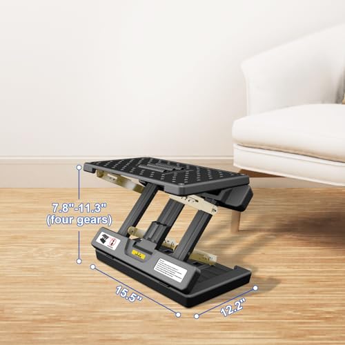 Foldable Foot Rest, Computer Foot Rest Under Desk, 12Modes Adjustable Ergonomic for Office, Loading Capacity 80 pounds, Removable EVA Cushion, All-Season(Black) - color: Black & Eva Cushion