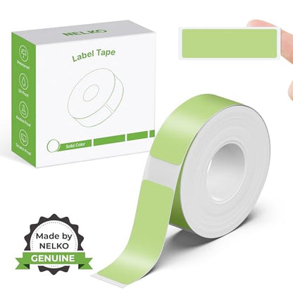 Nelko Genuine P21 Label Maker Tape, 14x40mm(0.55"x1.57"), Green - color: Green