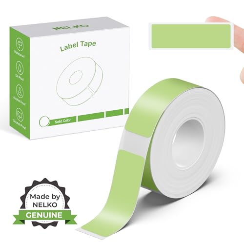 Nelko Genuine P21 Label Maker Tape, 14x40mm(0.55"x1.57"), Green - color: Green