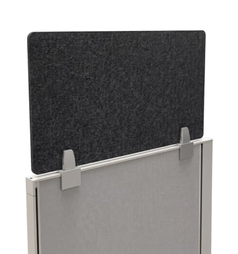 OBEX - Panel Cubicle Mounted PET Privacy Screen - Desk Privacy Panel for Office Cubicles - Noise and Visual Distraction-Reducing Desk Divider - Cubicle Accessories for Office - 24" x 66", Shadow - color: Shadow, size: 24"H X 66"W