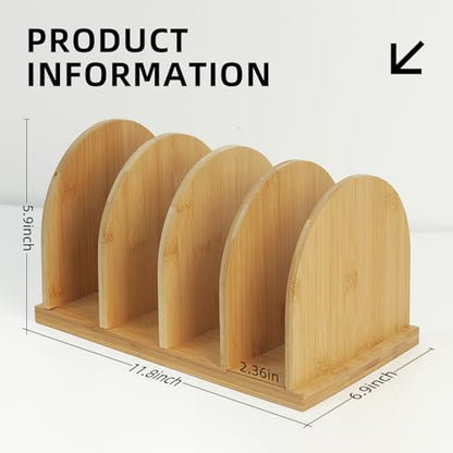 Cookbook Organizer, Wooden Countertop Bookshelf, Space-Saving Recipe Book Storage Holder, Small Desktop Display Rack forKitchen, Pantry, Home Office Counter Decor