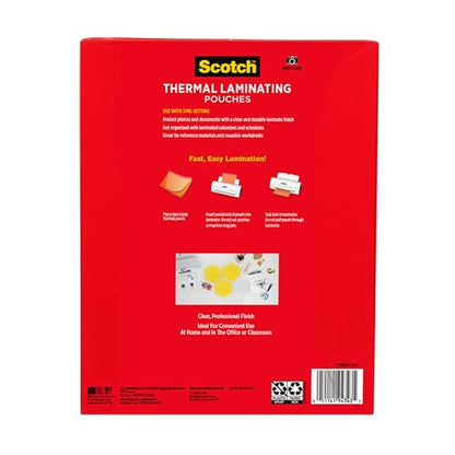Scotch Thermal Laminating Pouches, 8.9 x 11.4 Inches, Letter Size Sheets, (Pack of 600) - size: 600-Pack