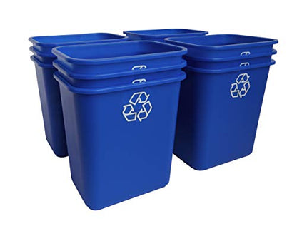 United Solutions 7.7 Gallon Recycling Wastebasket, 12Pack, Blue, Under Desk | Slim 30.8-quart recycling bins fit small spaces in offices, kitchens, dorms, and homes with an easy-to-clean design - color: Blue, size: 30.8 Qt - 12 Pack