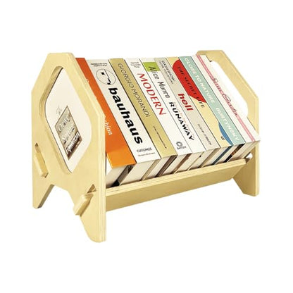 Desktop Bookshelf, Stackable Book Organizer with Handle, Storage Rack for CD/Magazine/File Folder, Portable Small Bookshelf for Study, Living Room, Kid's Room, No Nails, Small Size - style: Small Size