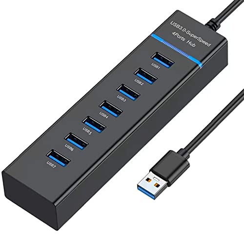Upgraded USB Hub 3.0, VIENON 7-Port USB Extender Splitter for Laptop, PC, MacBook, Mac Pro, Mac mini, iMac, Surface Pro and More USB Devices - style: 7 Port