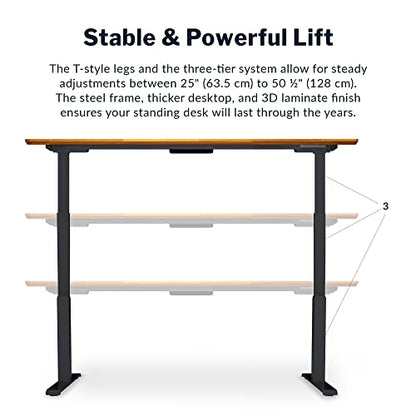 Vari Classic Electric Standing Desk – 72x30 – Butcher Block/Slate - color: Butcher Block / Slate Legs, size: 72 in x 30 in