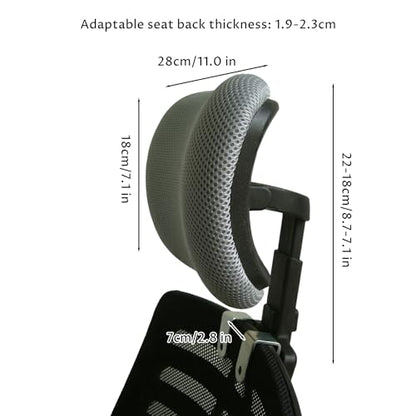 Office Chair with headrest, Office Chair Headrest Attachment, Ergonomic Mesh No-Drill Easy Install Adjustable Height & Angle, M - color: M