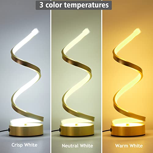 NUÜR Table Lamps for Living Room Set of 2, Gold Dimmable LED Lamp, Small Bedside Lamps, Nightstand Lamp for Bedroom Home Office Living Room - color: Gold 2 Pack