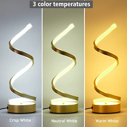 NUÜR Table Lamps for Living Room Set of 2, Gold Dimmable LED Lamp, Small Bedside Lamps, Nightstand Lamp for Bedroom Home Office Living Room - color: Gold 2 Pack