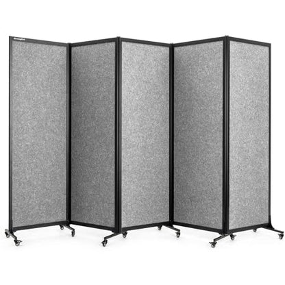 Room Partition 2.0 Upgrade Version,10'6"L* 6'7"H,5 Panel,Light Grey - color: Light Grey, size: 5