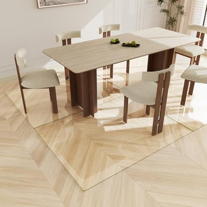 Koonmi Tempered Glass Chair Mat 44"x58" - Premium Office Chair Mat for Hardwood Floors & Low-Pile Carpet with 4 Non-Slip Pads - Thick Scratch-Resistant Surface - size: 44*58
