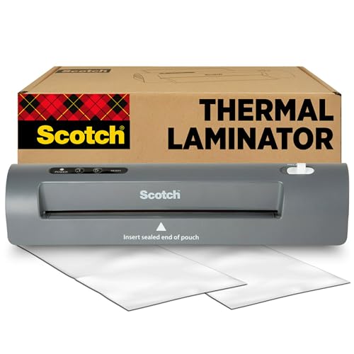 Scotch Thermal Laminator (TL901X) and 50 Scotch Dry Erase Thermal Laminating Pouches | Letter Size | Clear Professional Finish