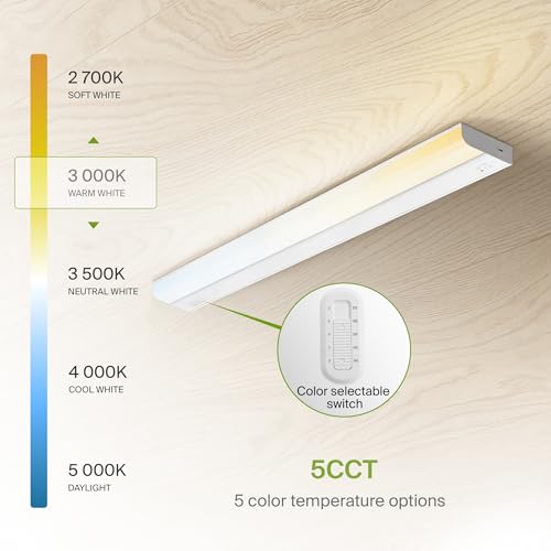 ASD LED Under Cabinet Lighting Hardwired, 32 Inch 16W 2700K-5000K Selectable, 1436LM, CRI90+, Direct Wire Linkable Under Counter Lights for Kitchen, Dimmable Under Cabinet Lights, White, UL, 12 Pack - color: 32 Inch White, size: 12 Pack