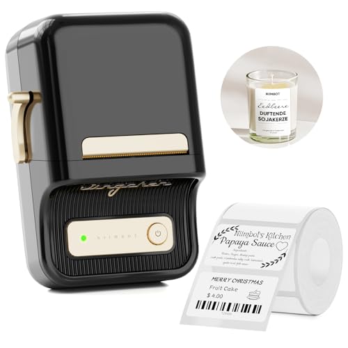 NIIMBOT B21 Label Maker, 2 Inch Portable Inkless Label Machine, Black | Thermal Label Printer with 1 Pack 50x30mm White Label for Home/Office/Business, Compatible with iOS & Android - color: Black