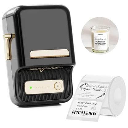 NIIMBOT B21 Label Maker, 2 Inch Portable Inkless Label Machine, Black | Thermal Label Printer with 1 Pack 50x30mm White Label for Home/Office/Business, Compatible with iOS & Android - color: Black