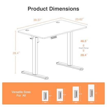 Sweetcrispy Electric Standing Desk, Computer Desk, 40x24 Inch