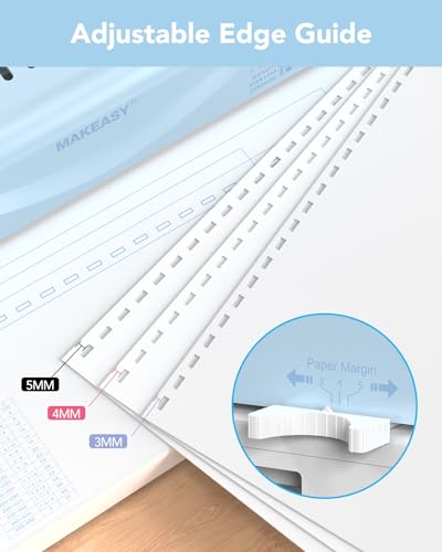 Binding Machine, 21-Hole, Comb Binding Machines with 1 Box Comb Bindings Spines, Comb Binder for Letter/A4/A5 Paper, 12 Sheet Punch Capacity - color: Blue