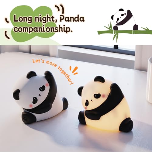 Cute Panda Silicone Night Light, 3-Level Dimmable Soft Light, Timed, Rechargeable, Bedside Touch Lamp, Creates a Cozy Ambiance, Ideal Decoration and Gift for Kids, Boy, Girl, and Friend - style: Panda Shape