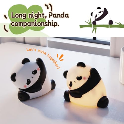 Cute Panda Silicone Night Light, 3-Level Dimmable Soft Light, Timed, Rechargeable, Bedside Touch Lamp, Creates a Cozy Ambiance, Ideal Decoration and Gift for Kids, Boy, Girl, and Friend - style: Panda Shape