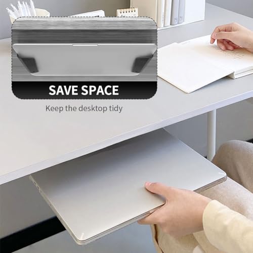 Wall & Under Desk Laptop Mount with Adhesive & Screws in