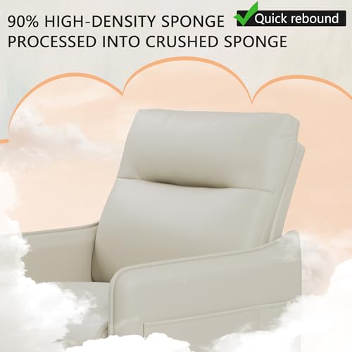 Alunaune Upholstered Living Room Chair Armchair, Mid Century Accent Chair, Reception Couch Slipper Club Lounge Chair Guest Comfy Single Sofa with Sidetable for Bedroom-Beige - color: Beige, size: 1 Chair