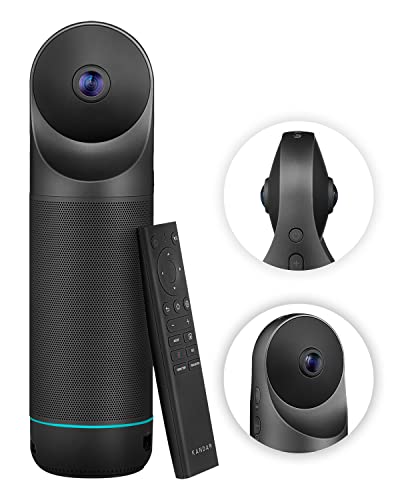 KanDao Meeting Pro 360-degree Video Conference Camera with Microphones and Speakers, AI Tracking, Smart Zooming, Automatic Focus, 4-in-one Standalone Meeting Room Camera System, Wi-fi/HDMI/USB - color: Black