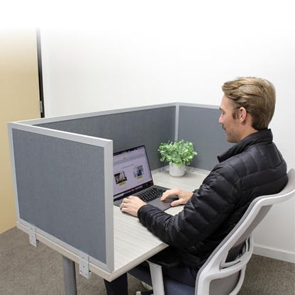 OBEX Acoustic Mounted Screen Privacy Panel Table Top Separator, Sound Blocking Desk Divider (Graphite, 18" X 24") - color: Graphite, size: 18"H X 24"W