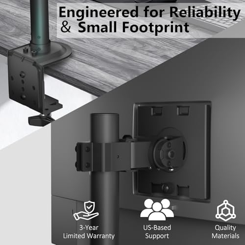 WALI Heavy Duty Single Monitor Arm Desk Mount for 13-49 Inch Screens, Ultrawide Monitor Stand with Full Motion Tilt, Swivel, Rotation, Holds up to 44 lbs, C-Clamp Mount for VESA 75/100mm,(M001S) - size: 13"-49", style: Single