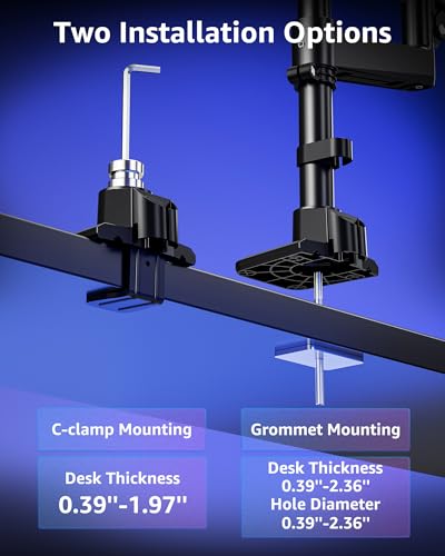 MOUNTUP Dual Monitor Stand Fits 49 45 42 40 39 34 32 Inch Screens, Heavy Duty Dual Monitor Arm Holds 7.7-44 lbs, Vertical Stacked Monitors Mount, Full Motion, Height Adjustable, VESA Mount - size: Dual(22''-49'')